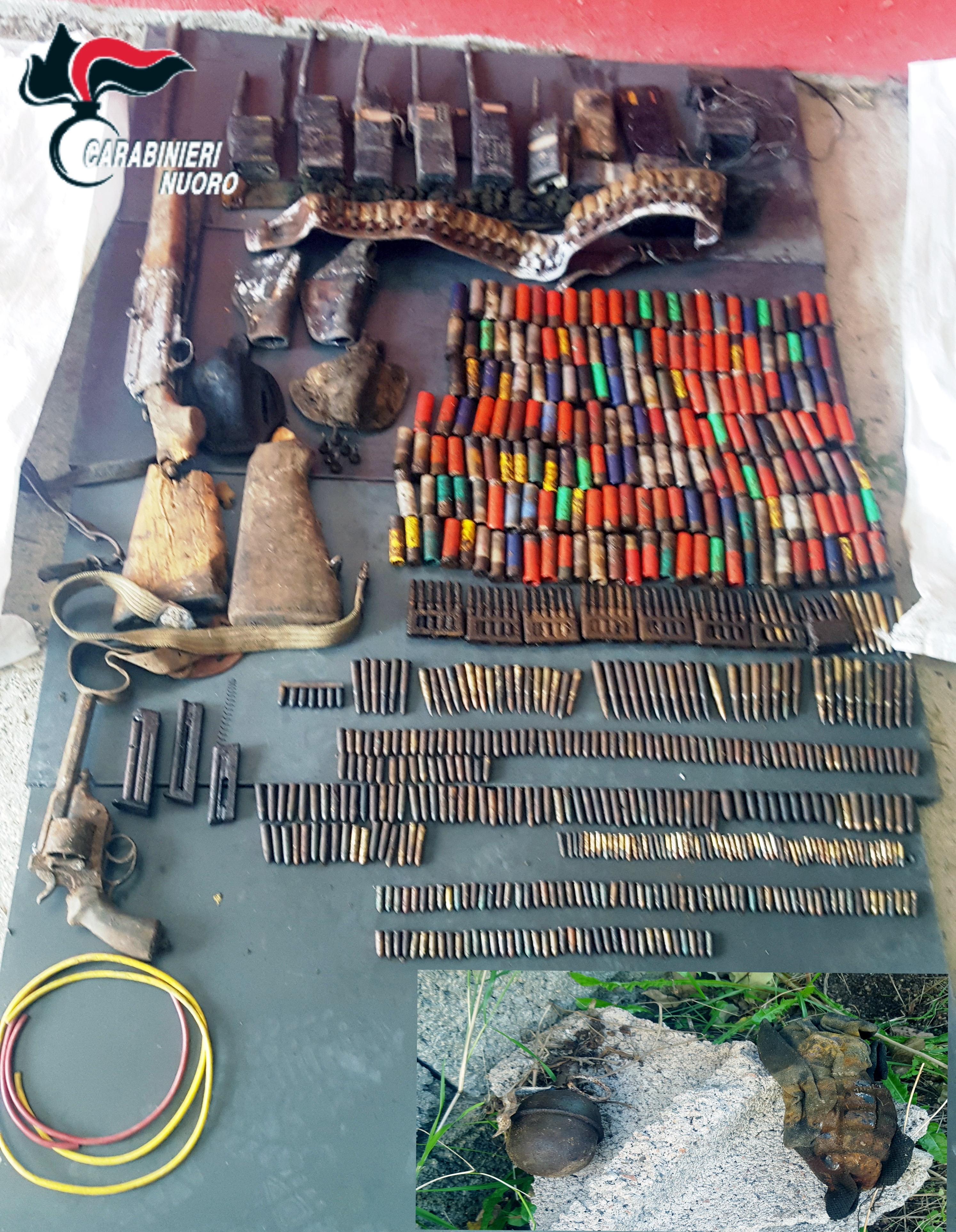 Bombe, fucili, pistole: un arsenale scoperto nelle campagne di Arzana