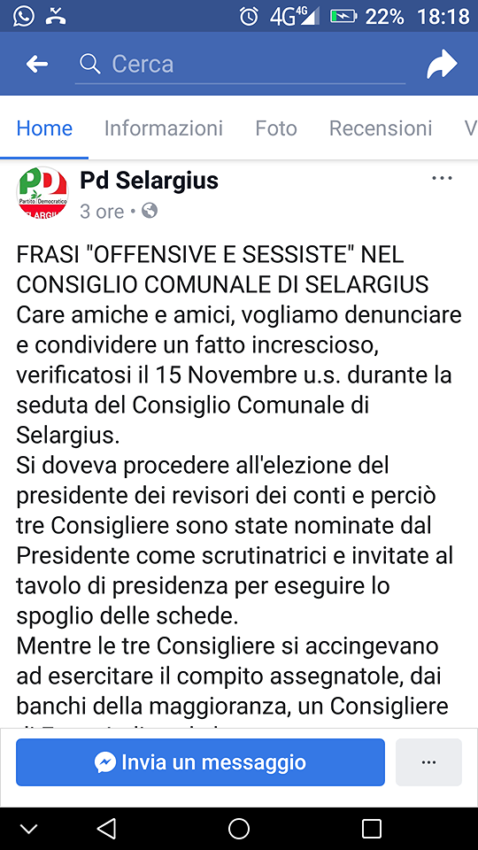 Selargius, frasi offensive e sessiste in Consiglio: “Scrutatrici, cominciate a spogliarvi…”