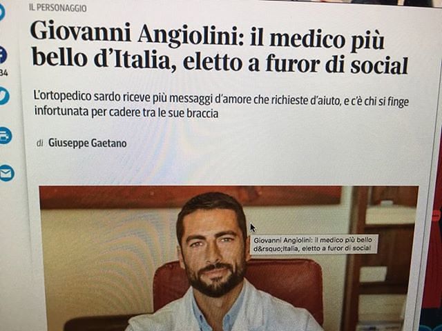 Giovanni Angiolini dichiarato il medico più bello d’Italia: “Le donne sarde fingono di infortunarsi per vederlo…”