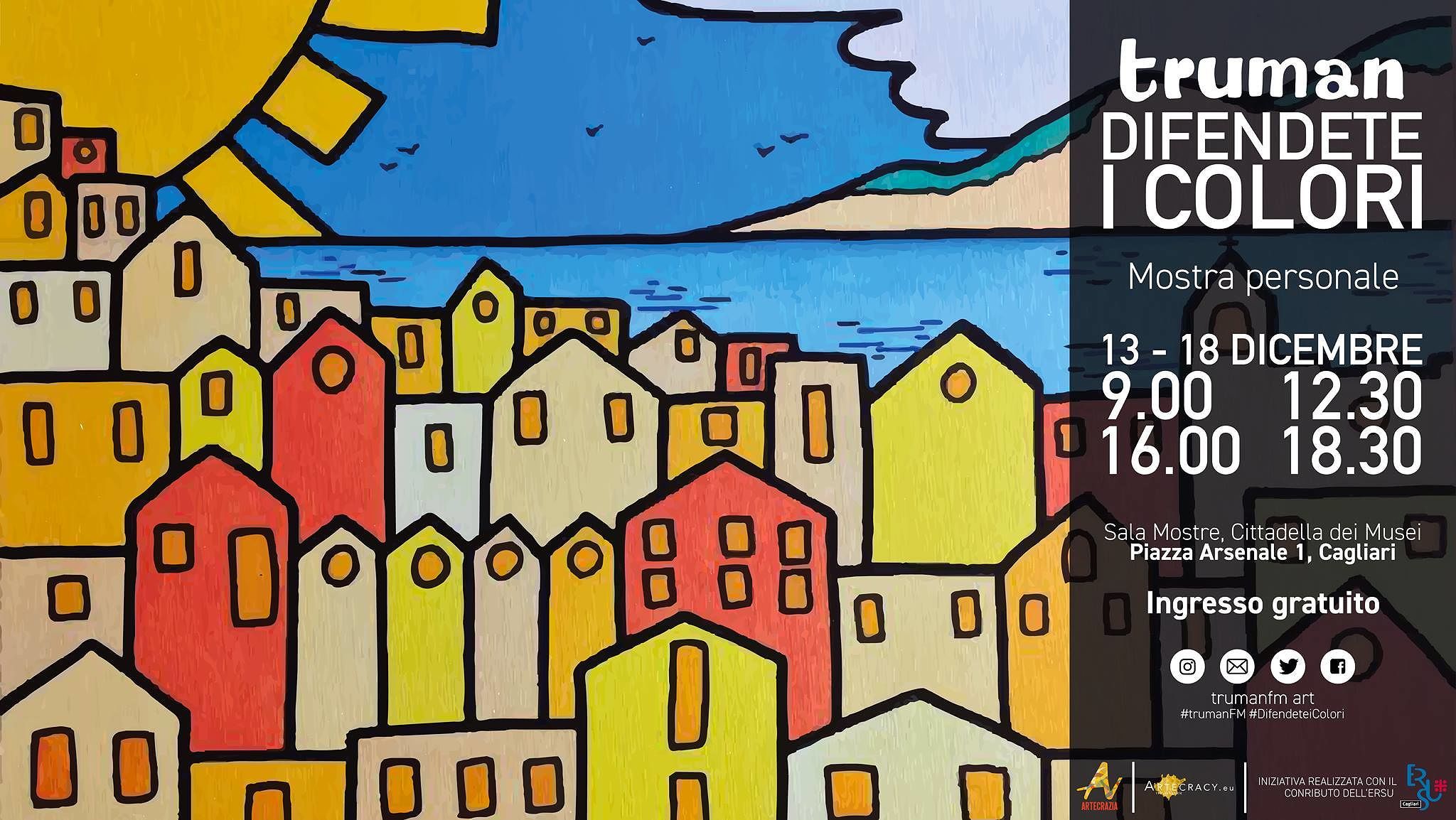 “Difendete i colori”, mostra personale di Truman a Cagliari