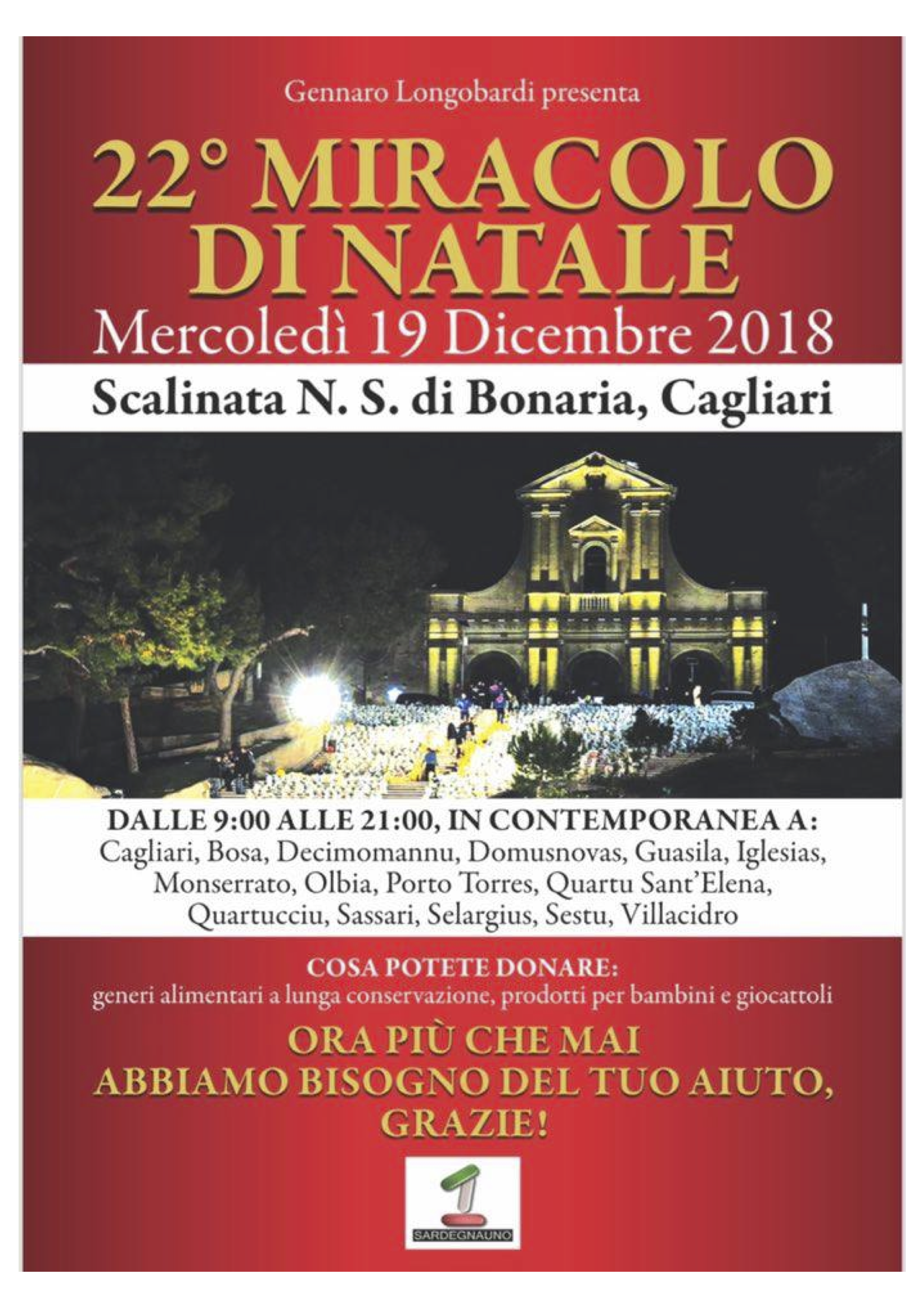 Cagliari, si rinnova anche quest’anno il “Miracolo di Natale”