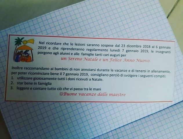 Natale, i compiti delle maestre di Villasor ai bimbi: “State bene in famiglia e utilizzate con gioia i doni”