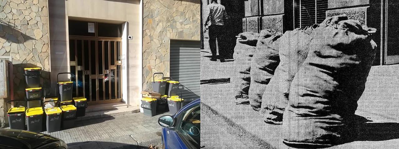 Cagliari nel 1960 coi sacchi dei rifiuti, nel 2018 ecco i mastelli: prima saliva il netturbino, ora scendiamo noi..