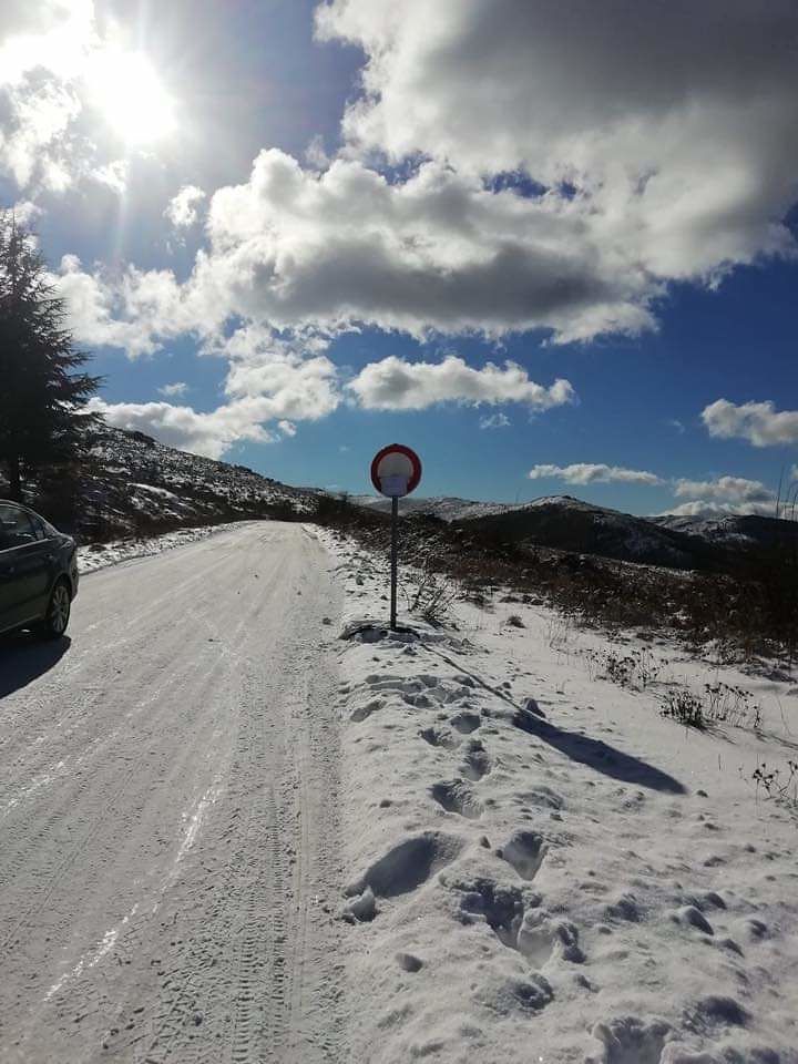 Fonni, dissesto a causa del gelo: chiusa la strada per il Bruncu Spina