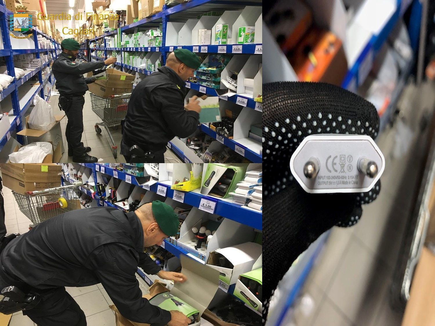 Cagliari, maxi sequestro di prodotti contraffatti: i Baschi Verdi in azione