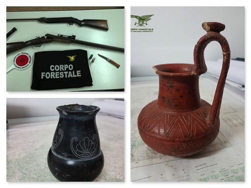 Operazione antibracconaggio a Burcei e Capoterra, due arresti e una denuncia: spuntano anche reperti archeologici