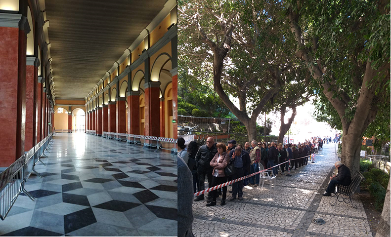 I cagliaritani riscoprono la Passeggiata coperta del Bastione, tutti in fila tra fame di cultura e incompiute