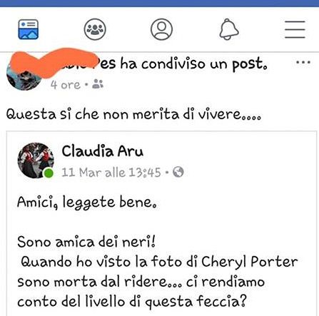 Mette su facebook la foto di una bimba nera in costume sardo: Claudia Aru minacciata di morte