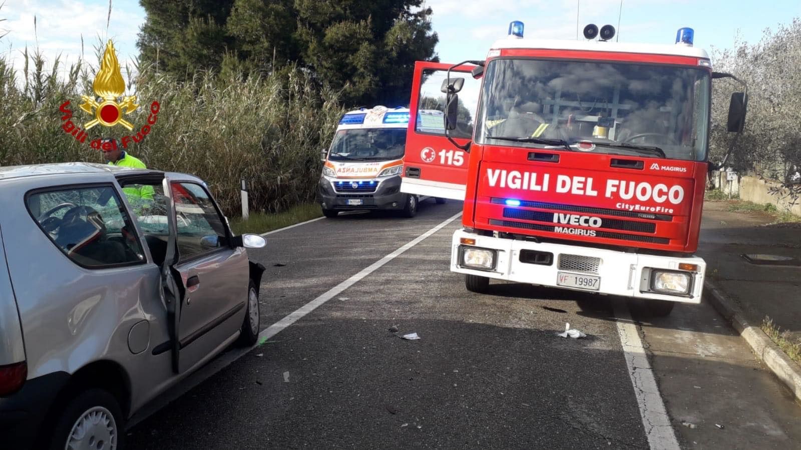 San Sperate, scontro tra un’auto e un camion sulla ss130dir: un ferito