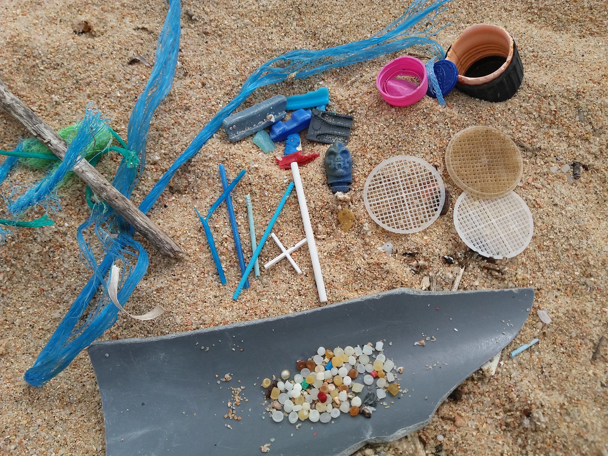 La Maddalena, puliscono la spiaggia dai rifiuti e trovano plastica dispersa nel 2018 in mare a Salerno