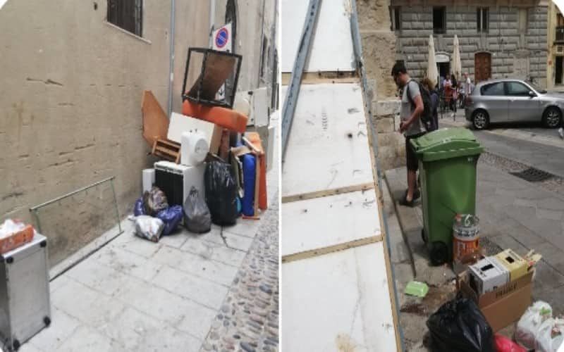 Cassonetti spostati ma ancora cumuli di rifiuti a Castello, turisti a spasso tra il degrado