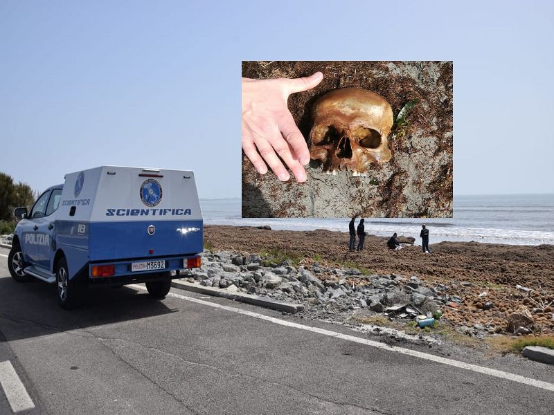 Teschio umano trovato in spiaggia a Giorgino, mistero fitto: forse è di un adulto