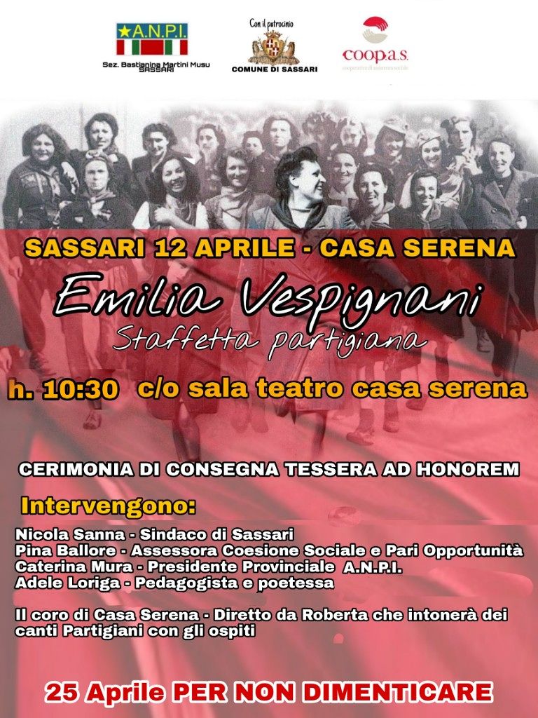 Sassari, a Casa Serena una cerimonia per la partigiana Emilia Vespignani