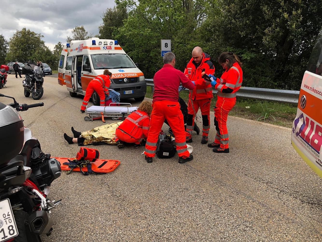 Sorgono, perde il controllo della moto: centauro tedesco soccorso con l’eliambulanza