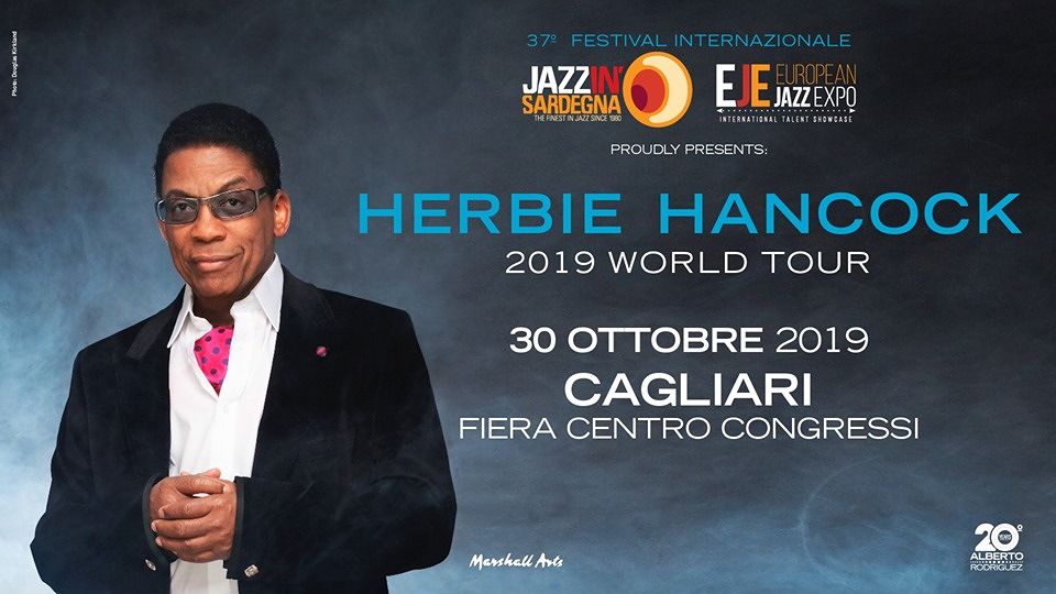 Il grande pianista e compositore americano Herbie Hancock arriva a Cagliari il 30 ottobre