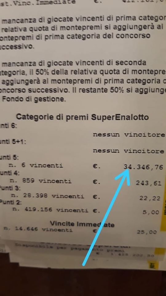 Colpo fortunato a Quartu Sant’Elena nell’ultimo concorso del SuperEnalotto: sfiorato il Jackpot record