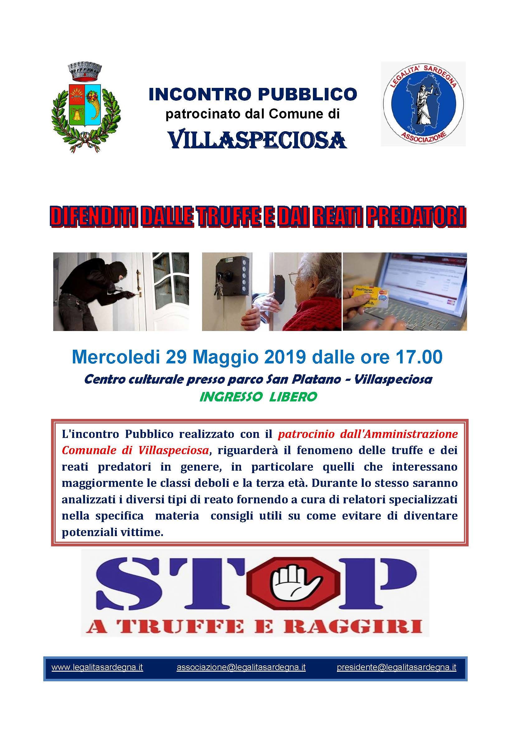“Difenditi dalle truffe e dai reati predatori”, la bella iniziativa a Villaspeciosa