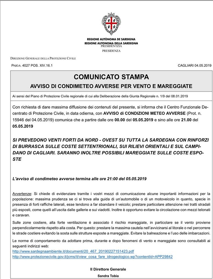 Sardegna, altro che primavera: arrivano fortissimi venti di burrasca da stanotte, possibili mareggiate