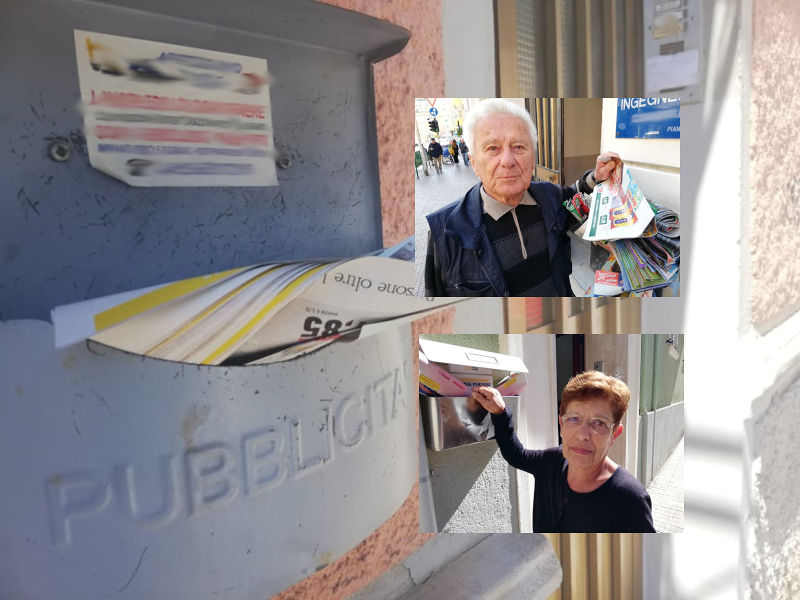 Cagliari, l’invasione dei volantini pubblicitari: “Senza i cassonetti che facciamo, ce li mangiamo?”