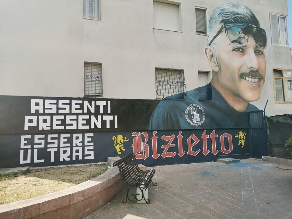 Pirri, lo splendido murale degli Sconvolts in memoria di Bizietto: “Sarai per sempre uno di noi”