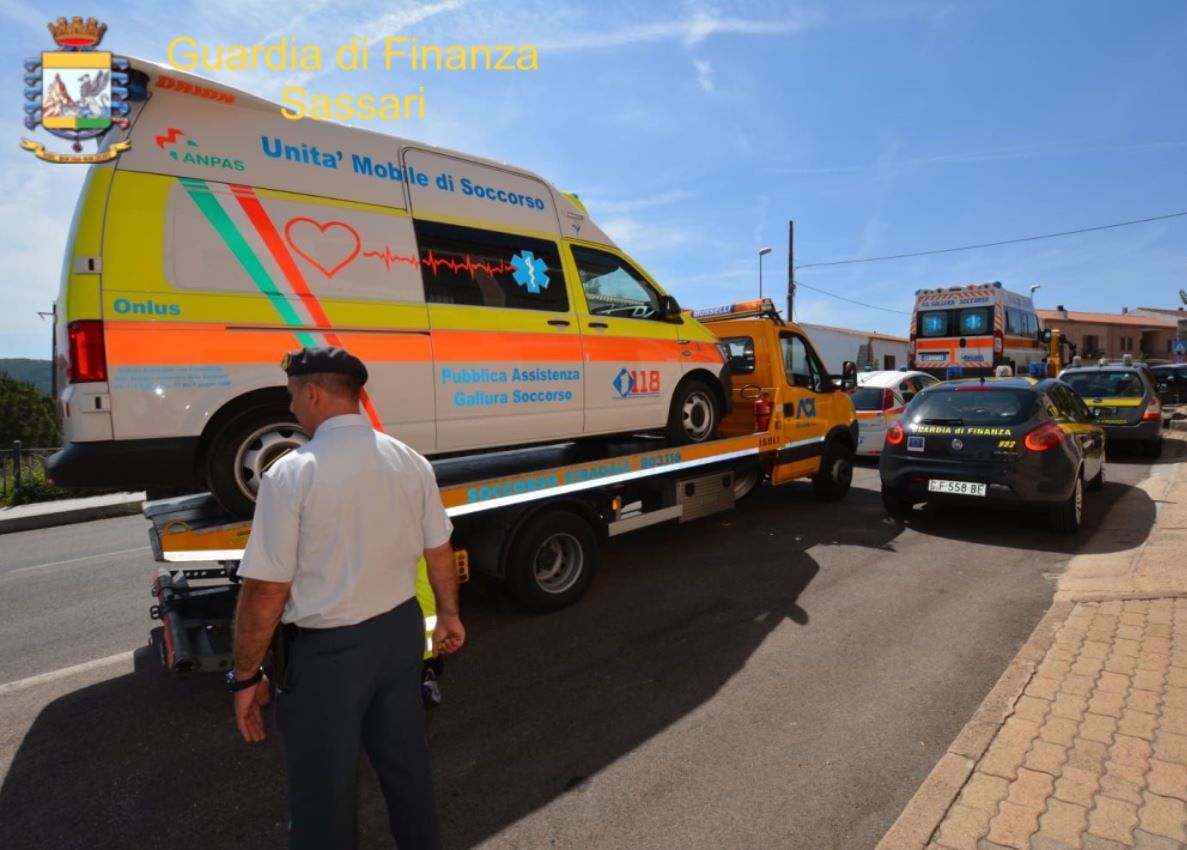 Gallura, truffa al servizio 118: sequestrate due ambulanze e 152mila euro