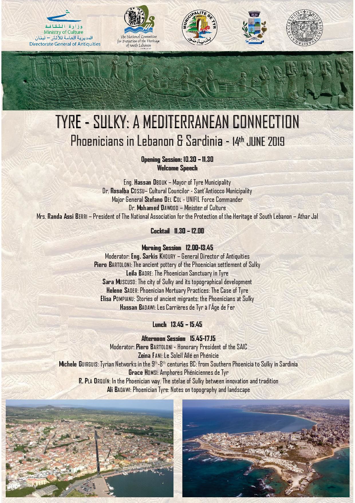 Gemellaggio Sant’Antioco-Tiro: un convegno in Libano