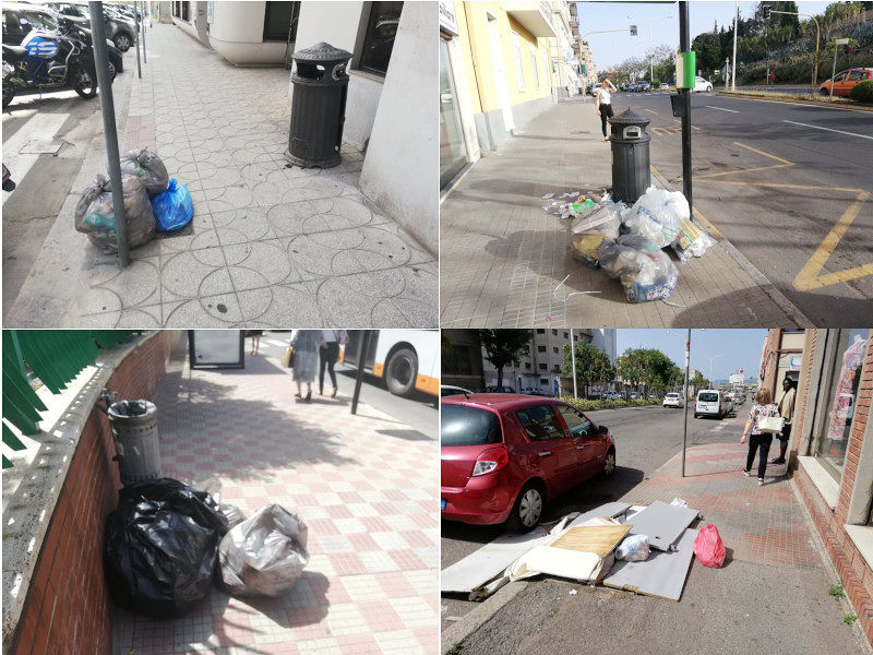 Da San Benedetto a Sant’Avendrace, a Cagliari è ancora “rifiuto selvaggio” tra caldo e puzza