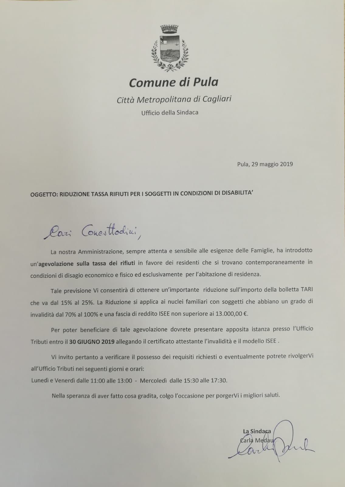 Pula, maxi sconto sulla tassa rifiuti per le famiglie non ricche e con componenti disabili