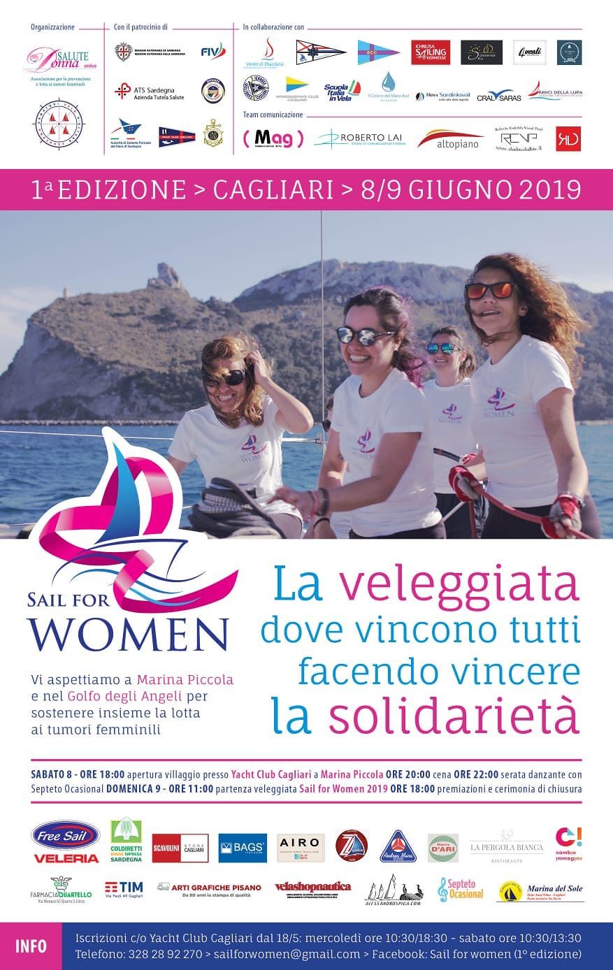 Cagliari, al via la prima edizione di “Sail for Women”: donne in barca contro i tumori