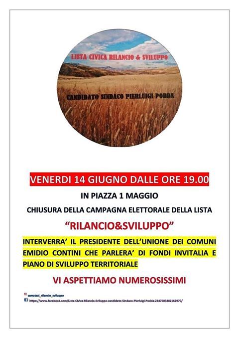 Ultime ore di campagna elettorale a Samatzai, la sfida è Pierluigi Podda ed Enrico Cocco