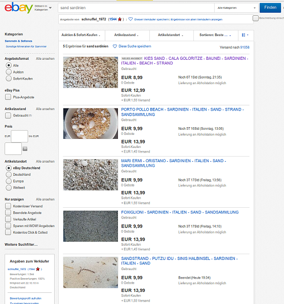 Su E-Bay pezzi di Sardegna in vendita a prezzi stracciati: la denuncia del Grig
