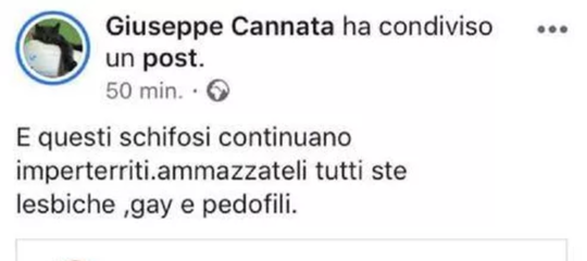“Uccidete tutti i gay”, post choc di un consigliere FdI di Vercelli. Meloni si dissocia