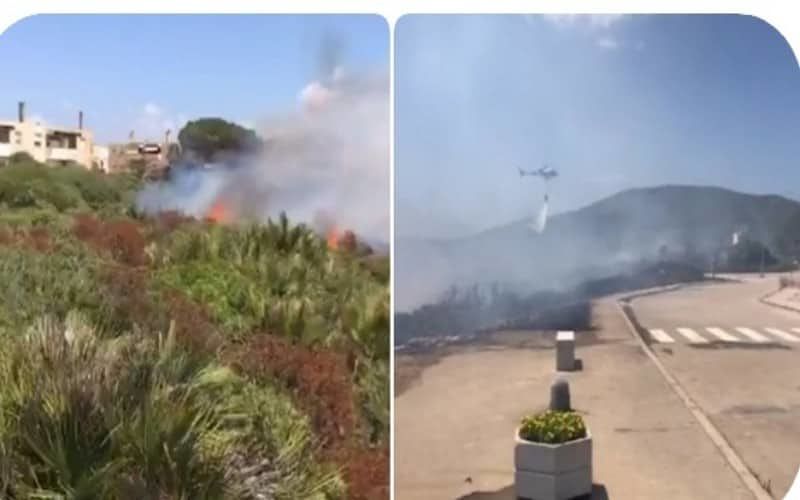 Fuoco maledetto ad Alghero, fiamme sul lungomare di Fertilia