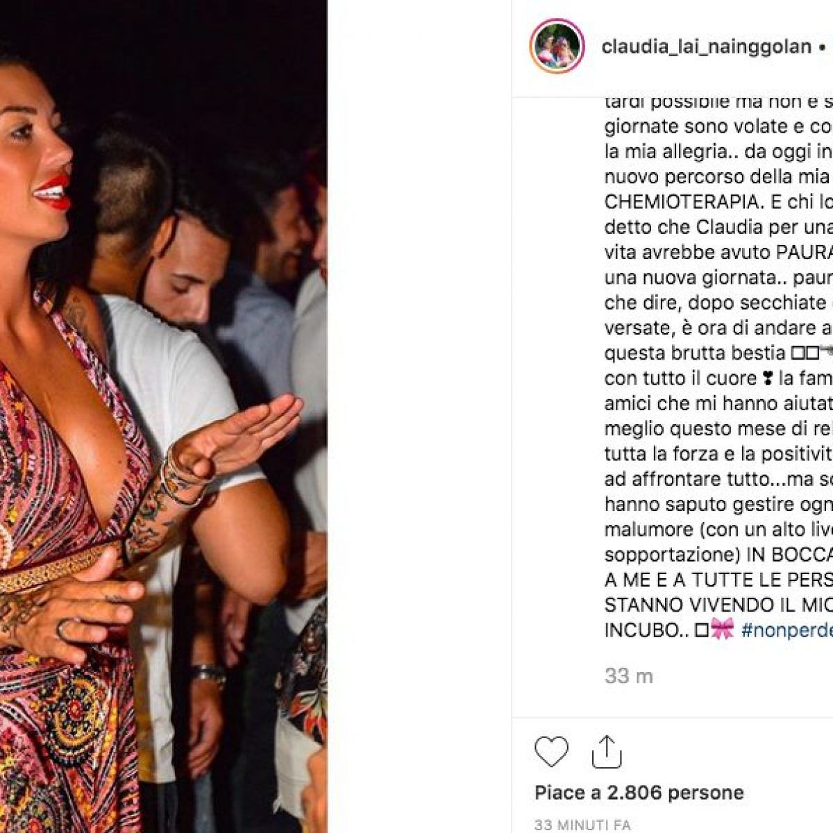 Claudia Lai, l’incubo tumore della moglie cagliaritana di Nainggolan: “Inizio la chemioterapia”