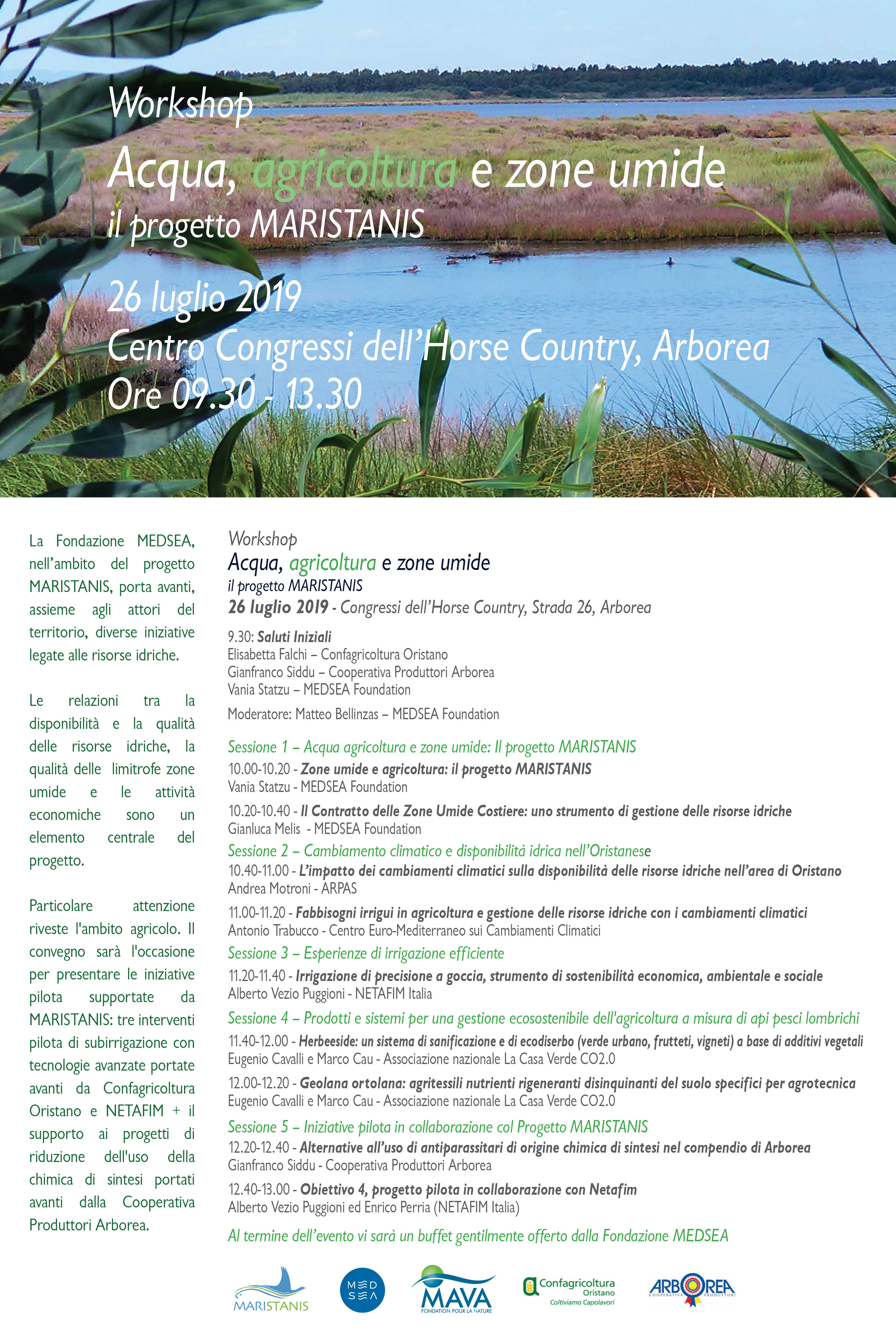 Gestione delle risorse idriche, azioni pilota nell’Oristanese