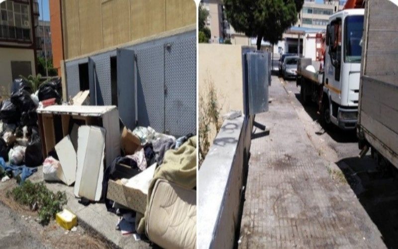 Guerra alle discariche Cagliari, pulizia in via Timavo. Truzzu: “E ora c’è la telecamera”