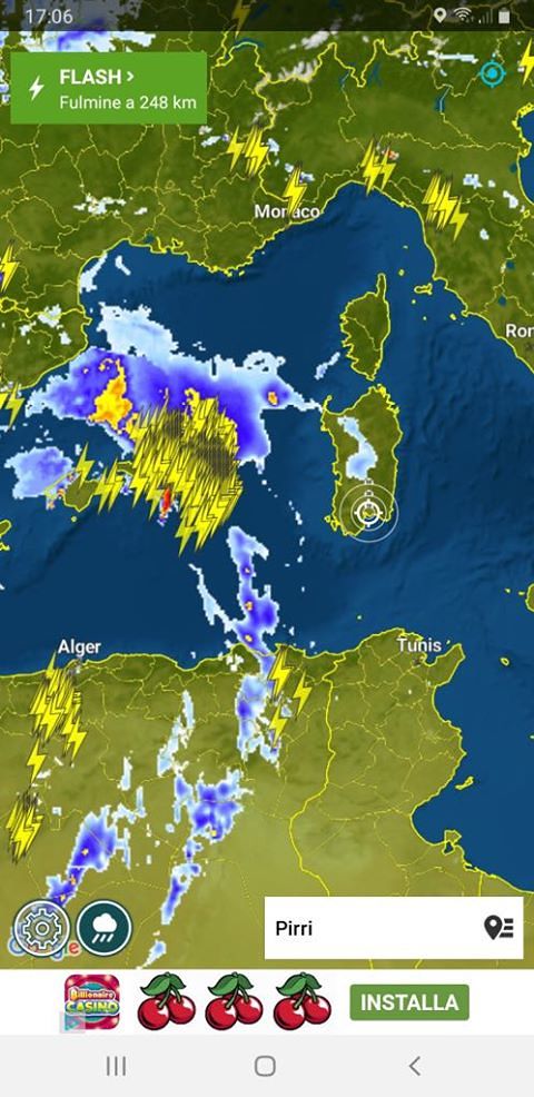 Sardegna, allerta per temporali e grandinate domani: i fulmini ora sono a 180 km dalle nostre coste