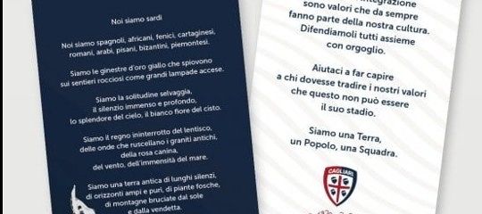Calcio, il Cagliari contro il razzismo con una poesia di Grazia Deledda