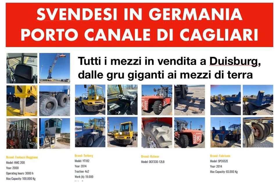 “Gru giganti e mezzi del Porto Canale di Cagliari svenduti in Germania, un’azione spregiudicata”