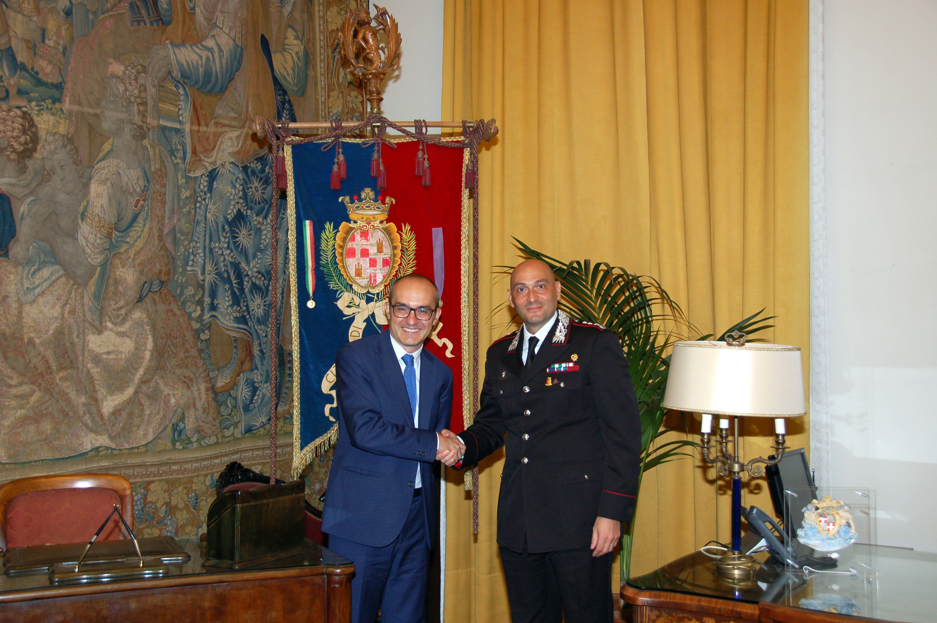 Cagliari, il sindaco Truzzu ha incontrato al Municipio il colonnello Cesario Totaro