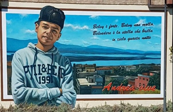 Maxi murale a Selargius per Andrea Tiepido, il 19enne morto in un terribile incidente