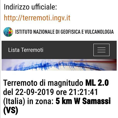Scossa di terremoto in Sardegna, epicentro attorno a Samassi: magnitudo 2