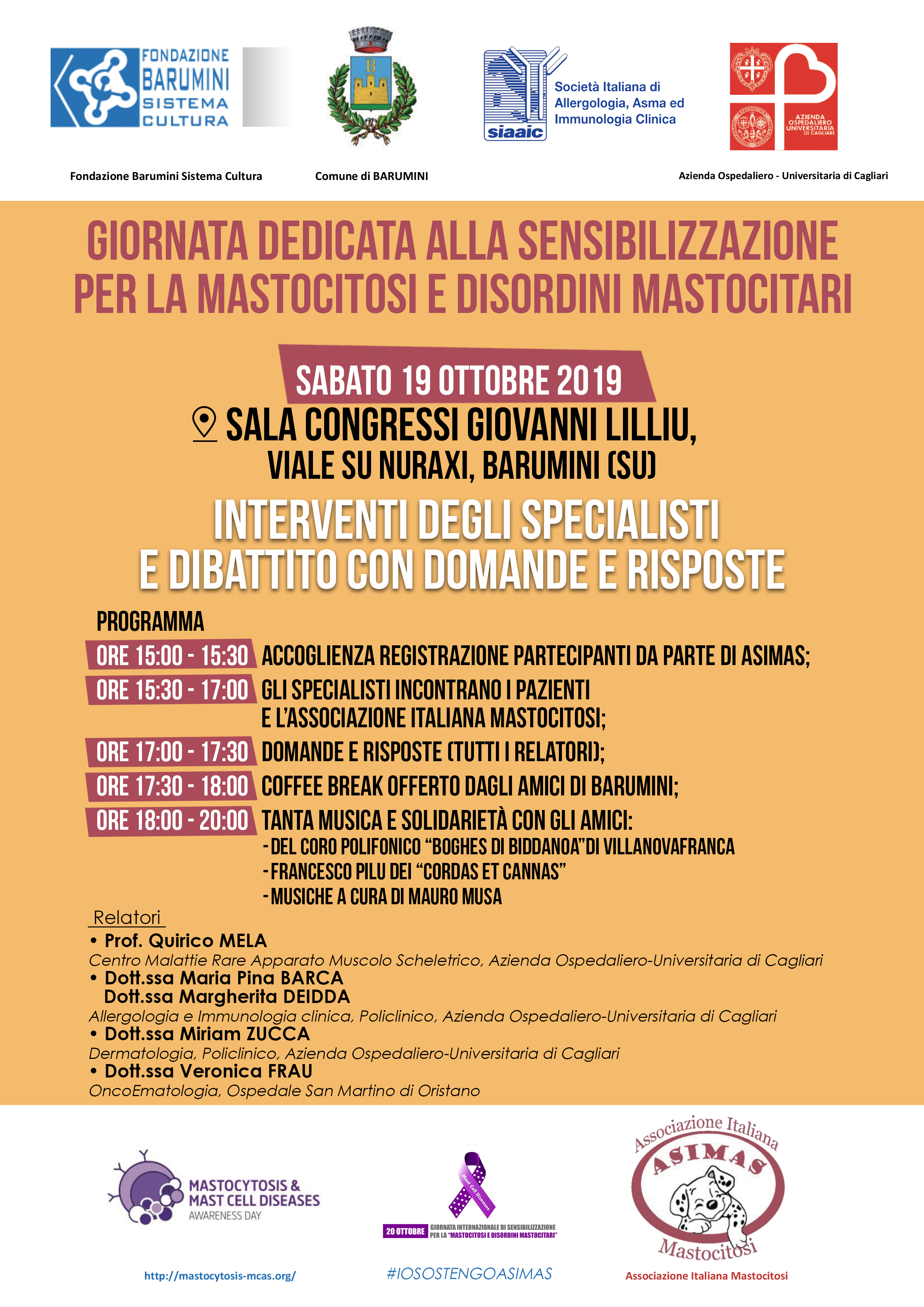 2ª Giornata Mondiale sulla sensibilizzazione per la Mastocitosi e i Disordini Mastocitari