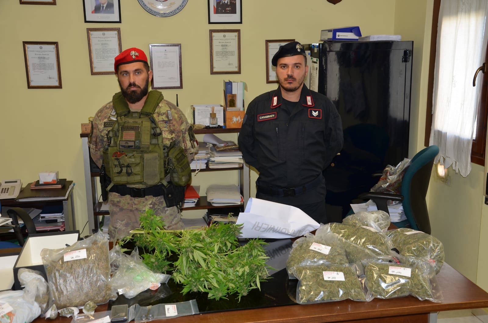 In casa quasi tre kg di marijuana: in arresto 46enne di Guasila