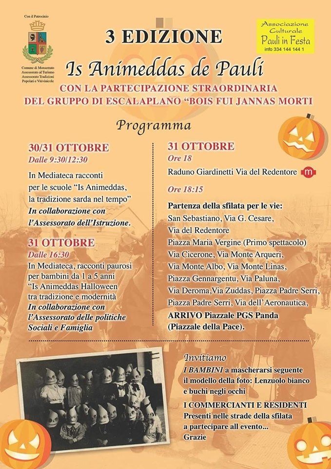 Monserrato, il grande giorno di Is Animeddas per i bambini: la vera Halloween sarda con una mega sfilata