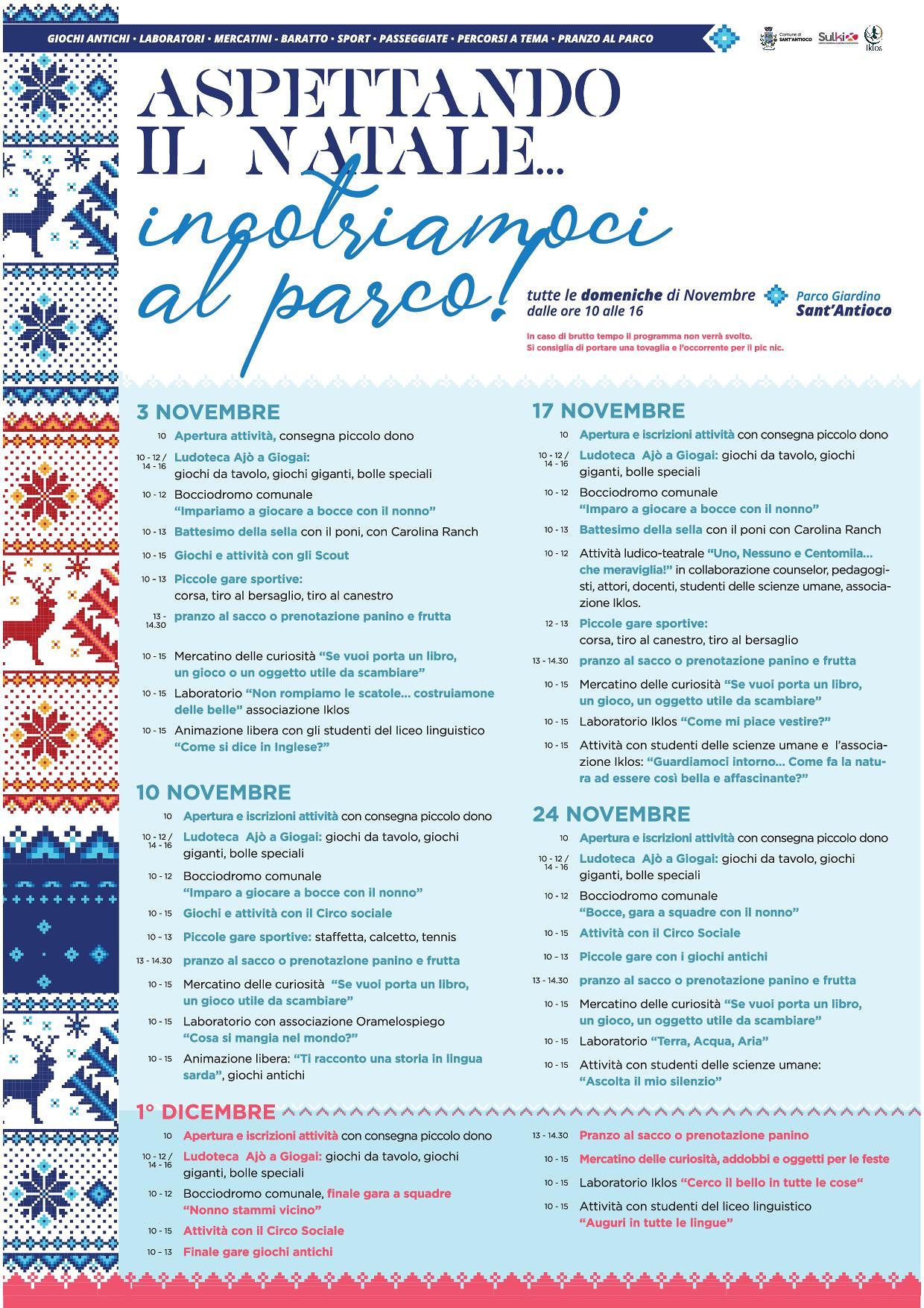 “Aspettando il Natale, incontriamoci al Parco!”, serie di iniziative dedicate ai bambini