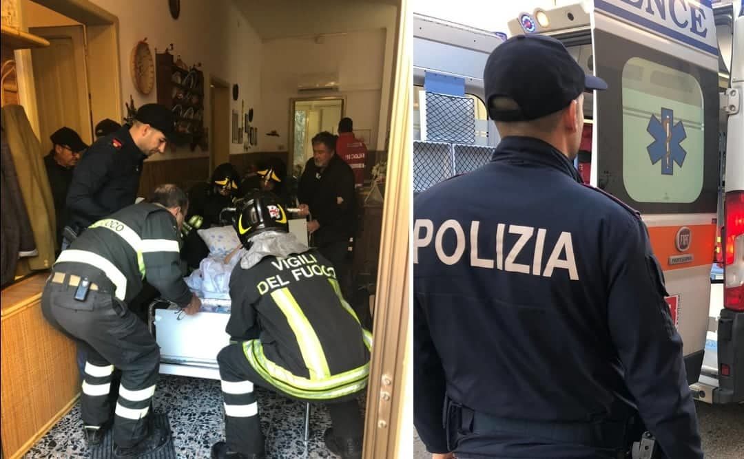 Dramma sfiorato a Monserrato, crolla il soffitto della casa di 2 anziani: salvati dai poliziotti
