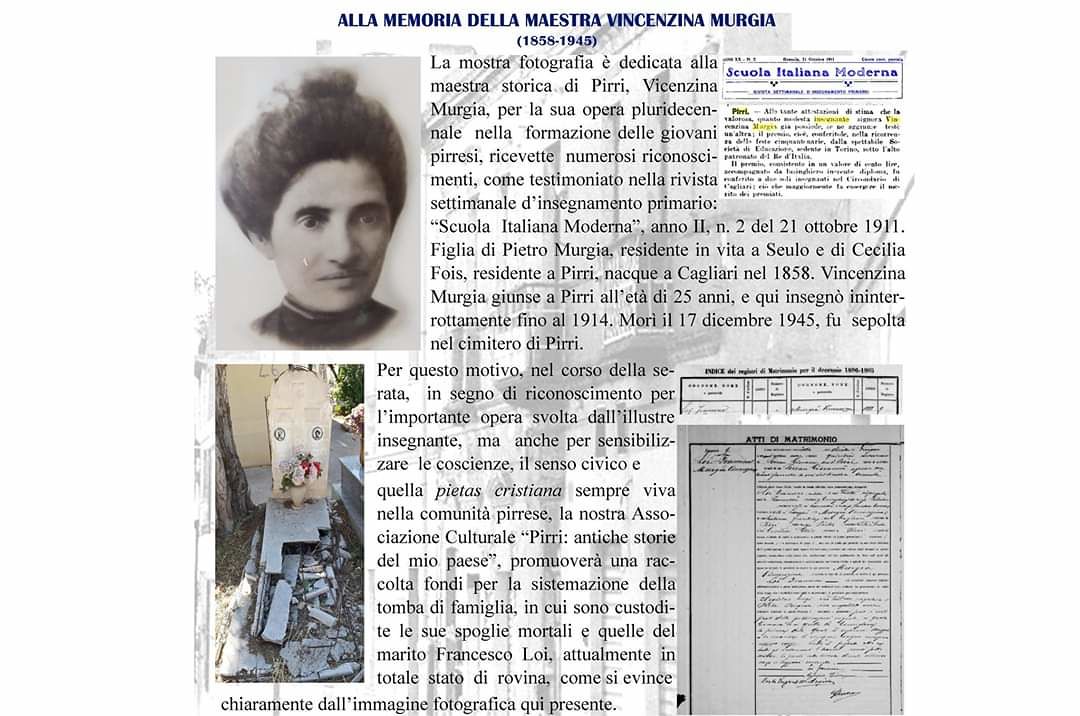 Pirri, la tomba di Vincenzina Murgia è mezzo distrutta: parte la raccolta fondi