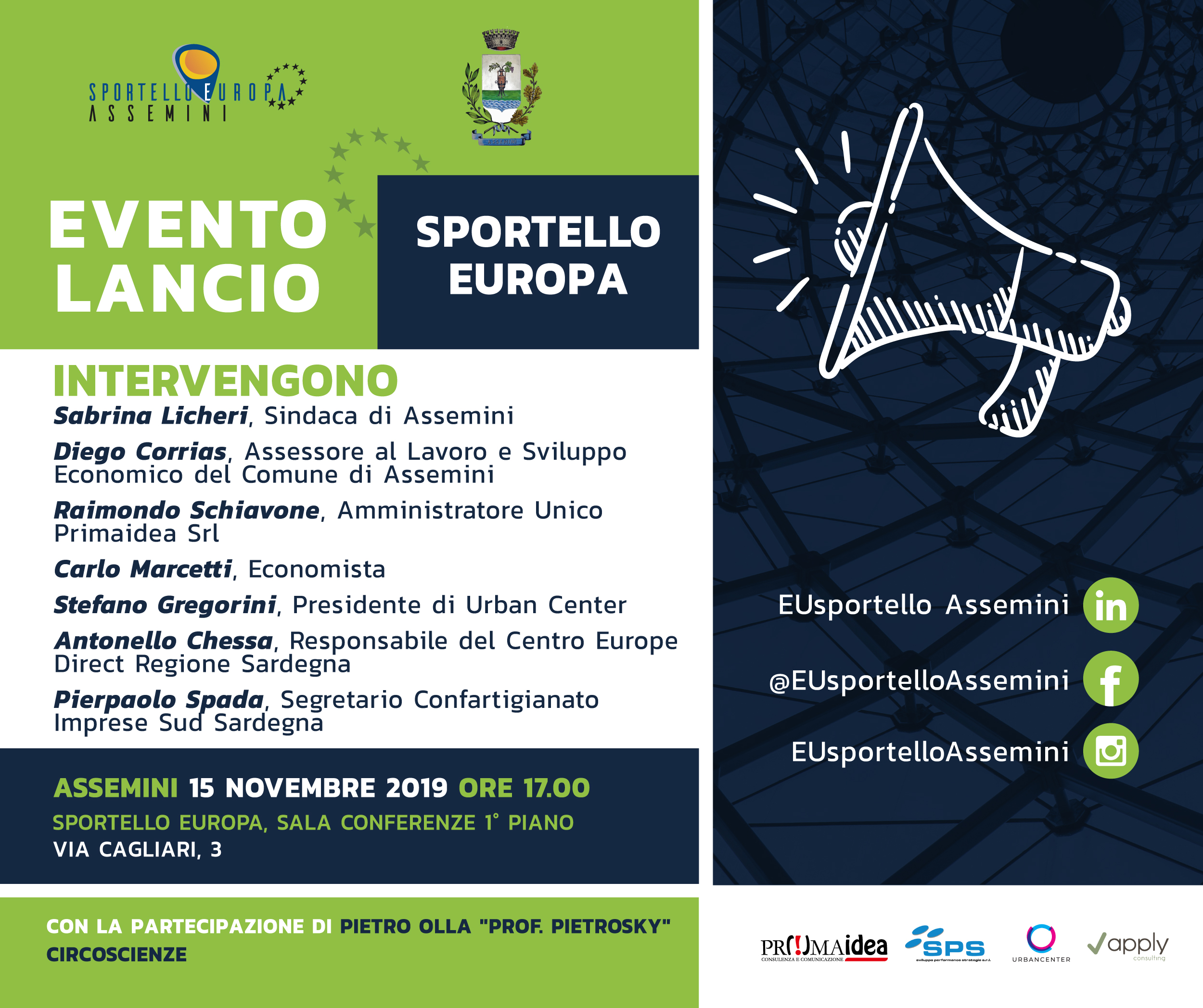 Ad Assemini apre lo sportello Europa del Comune