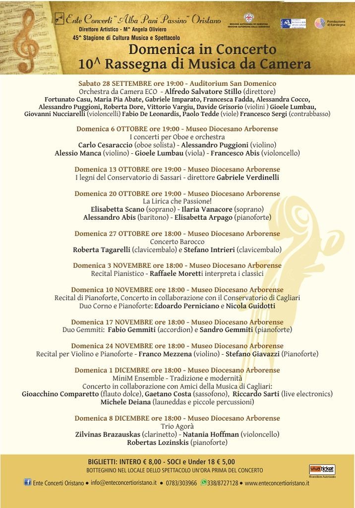 Recital per violino e pianoforte al Museo Diocesano Arborense di Oristano